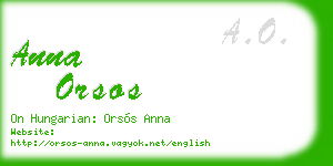 anna orsos business card